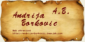 Andrija Borković vizit kartica